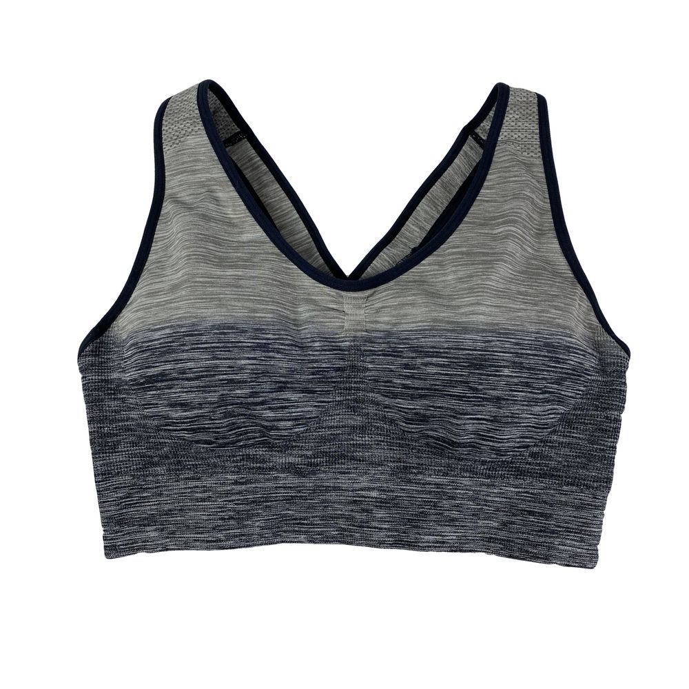 Yelete Gray Criss Cross Sports Bra Yoga Activewear